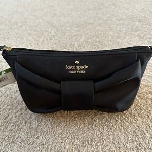 Brand new Kate Spade black bow cosmetic bag